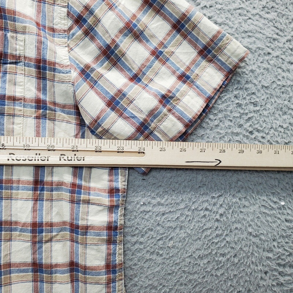 prAna Shirt Mens XL Multi Plaid Midweight Pocket‎ Black Tab Collared Button Down - Picture 4 of 8